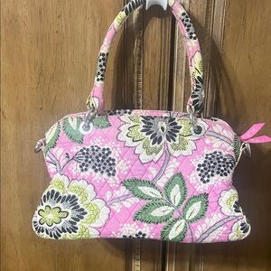 Vera Bradley Pink and Green Floral Shoulder Bag